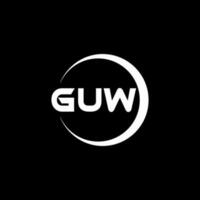 guw logo disegno, ispirazione per un' unico identità. moderno eleganza e creativo design. filigrana il tuo successo con il Impressionante Questo logo. vettore