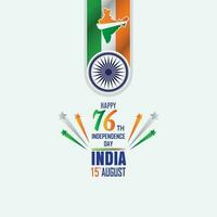 indiano nazionale vacanza indipendenza giorno celebrazione bandiera vettore