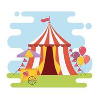luna park carnevale tenda gelateria palloncini ricreazione intrattenimento vettore