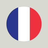 Francia il giro bandiera design. piatto cerchio sagomato illustrazione di Francia bandiera gratuito vettore. vettore