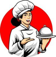 illustrazione del logo dello chef vettore