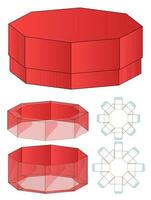 disegno del modello fustellato di imballaggio della scatola. Modello 3d vettore