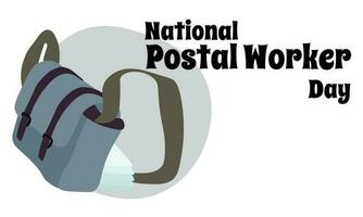 nazionale postale lavoratore giorno, idea per un' orizzontale manifesto, striscione, volantino, cartolina vettore