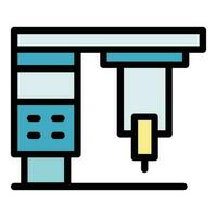 difficile cnc macchina icona vettore piatto
