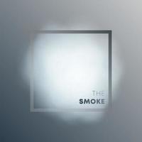 nuvola di fumo realistica con cornice su sfondo sfumato in scala di grigi. illustrazione vettoriale. vettore