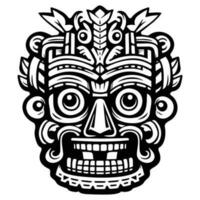 illustrazione tiki statua nel monocromatico stile, tiki tropicale natura estate. vettore