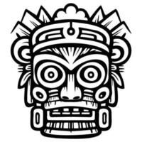 illustrazione tiki statua nel monocromatico stile, tiki tropicale natura estate. vettore