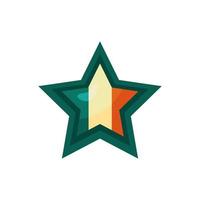 stella con icona di stile dettagliata bandiera dell'irlanda vettore