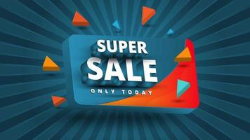 banner di vendita super in pop sfondo blu illustrazione vettoriale sfondo di promozione delle vendite
