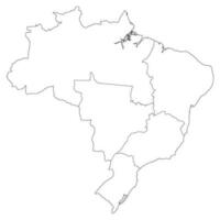 brasile carta geografica con amministrativo regioni. latino carta geografica. brasiliano carta geografica. vettore