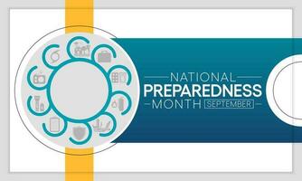 nazionale preparazione mese npm è osservato ogni anno nel settembre per aumentare consapevolezza di il importanza di preparazione per disastri e emergenze quello poteva accadere a qualunque volta. vettore arte
