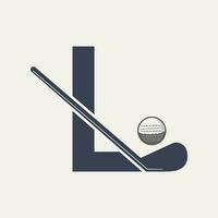 lettera l hockey torneo logo. ghiaccio hockey distintivo logo modello vettore