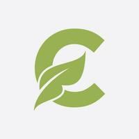 lettera c foglia logo. eco azienda agricola logotipo vettore modello. biologico simbolo