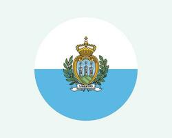 san Marino il giro nazione bandiera. sammarinese cerchio nazionale bandiera. repubblica di san Marino circolare forma pulsante striscione. eps vettore illustrazione.