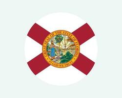 Florida Stati Uniti d'America il giro stato bandiera. fl, noi cerchio bandiera. stato di Florida, unito stati di America circolare forma pulsante striscione. eps vettore illustrazione.