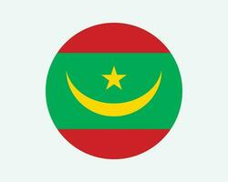 mauritania il giro nazione bandiera. mauritano cerchio nazionale bandiera. islamico repubblica di mauritania circolare forma pulsante striscione. eps vettore illustrazione.