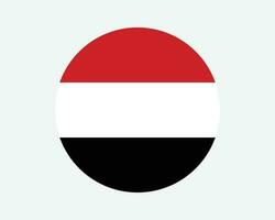 yemen il giro nazione bandiera. yemenita yemenita cerchio nazionale bandiera. repubblica di yemen circolare forma pulsante striscione. eps vettore illustrazione.