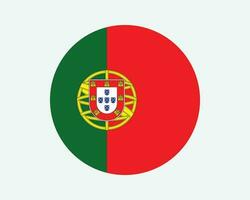 Portogallo il giro nazione bandiera. portoghese cerchio nazionale bandiera. portoghese repubblica circolare forma pulsante striscione. eps vettore illustrazione.