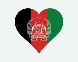 afghanistan cuore bandiera. afgano amore forma nazione nazione nazionale bandiera. islamico repubblica di afghanistan bandiera icona cartello simbolo. eps vettore illustrazione.