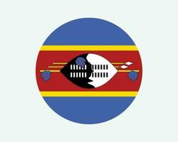 eswatini il giro nazione bandiera. circolare Swaziland nazionale bandiera. regno di eswatini cerchio forma pulsante striscione. eps vettore illustrazione.