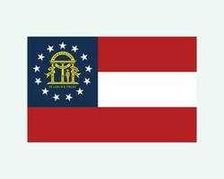 Georgia Stati Uniti d'America stato bandiera. bandiera di ga, Stati Uniti d'America isolato su bianca sfondo. unito stati, America, americano, unito stati di America, noi stato. vettore illustrazione.