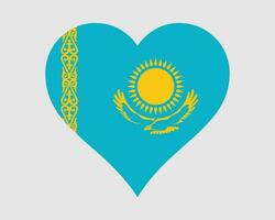 Kazakistan cuore bandiera. kazako amore forma nazione nazione nazionale bandiera. repubblica di Kazakistan bandiera icona cartello simbolo. eps vettore illustrazione.