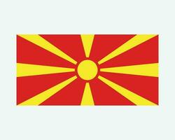 nazionale bandiera di nord macedonia. macedone nazione bandiera. repubblica di nord macedonia dettagliato striscione. eps vettore illustrazione tagliare file.