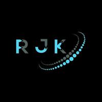 rjk lettera logo creativo design. rjk unico design. vettore