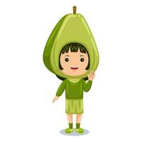 ragazza bambini avocado personaggio vettore