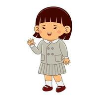 bambini indossare Giappone scuola uniforme vettore