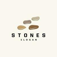 pietra logo, premio elegante disegno, pietra equilibrio vettore, passo roccia a piedi icona illustrazione design vettore