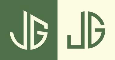 creativo semplice iniziale lettere jg logo disegni fascio. vettore
