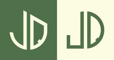 creativo semplice iniziale lettere jq logo disegni fascio. vettore