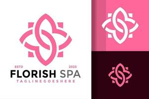 lettera S Florish terme logo design vettore simbolo icona illustrazione