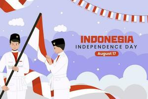 piatto Indonesia indipendenza giorno illustrazione vettore
