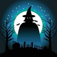 Halloween notte fantasma sfondo vettore