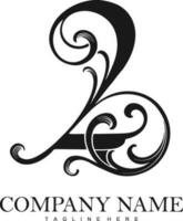 lusso definito inciso numero 2 monogramma logo schema vettore illustrazioni per il tuo opera logo, merce maglietta, adesivi e etichetta disegni, manifesto, saluto carte pubblicità attività commerciale azienda