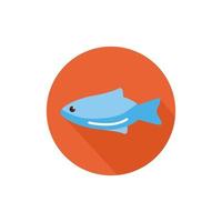 icona di stile di blocco di animali di mare di pesce vettore