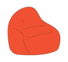 beanbag sedia piatto piatto linea colore isolato vettore oggetto. morbido posto a sedere per agghiacciante. modificabile clip arte Immagine su bianca sfondo. semplice schema cartone animato individuare illustrazione per ragnatela design