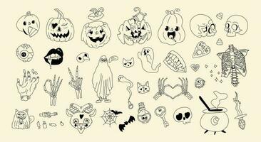 collezione di raccapricciante carino Halloween grafico elementi. vettore