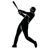 baseball giocatore silhouette vettore. nero e bianca vettore