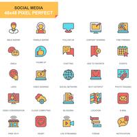 Social Media and Network Icon Set vettore