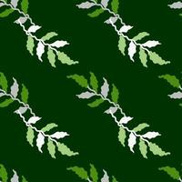 biologico le foglie senza soluzione di continuità modello. semplice stile. botanico sfondo. decorativo foresta foglia sfondo. vettore