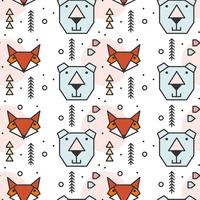 Geometric Shape Animals Pattern vettore