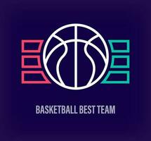 creativo pallacanestro migliore squadra logo. unico colore transizioni. unico sport formazione e accademia logo modello. vettore