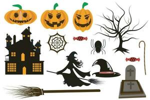 contento Halloween vettore maglietta design elemento impostato fascio