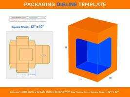 100x40x100 mm dritto rimboccare fine scatola Dieline vettore