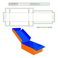 ondulato cartone scatola, cartone spedizione scatola ridimensionabile Dieline modello e 3d vettore scatola