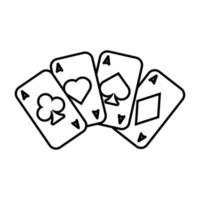 icona isolata di carte da poker del casinò vettore