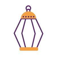 stile della linea di decorazione della lampada ramadan kareem vettore